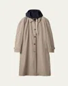 Miu Miu Reversible Hooded Jacket In F04k4 Argilla Navy