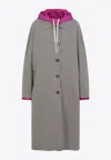 Miu Miu Cappuccino Cotton Blend Reversible Overcoat In Gray