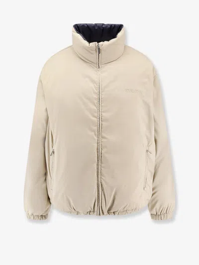 Miu Miu Reversible Nylon Down Jacket In Neutral