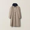 Miu Miu Reversible Hooded Jacket In Clay/navy