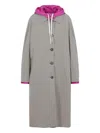 Miu Miu Cappuccino Cotton Blend Reversible Overcoat In Grey