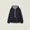 Miu Miu Reversible Technical Fabric And Jersey Blouson Jacket In Blue