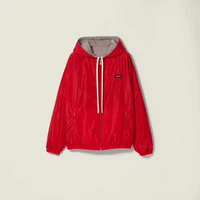 Miu Miu Reversible Technical Fabric And Jersey Blouson Jacket In Multi