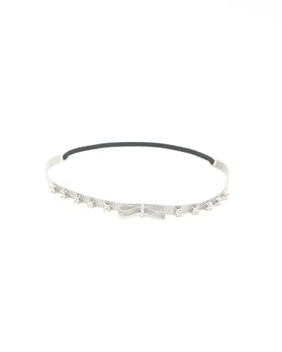 Pre-owned Miu Miu Rhinestone Bow Elastic Headband