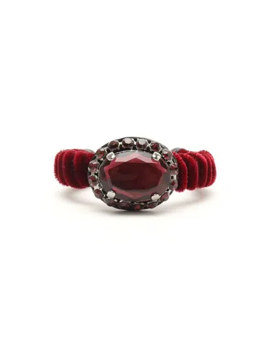 Miu Miu Rhinestone Bracelet In Burgundy