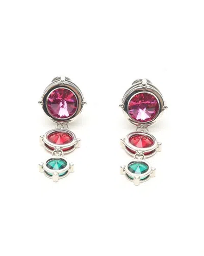 Miu Miu Rhinestone Dangling Earrings In Silver