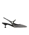 Miu Miu Scarpe Con Tacco In Raso Decorato Donna In Black