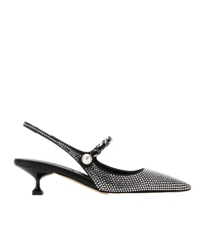 MIU MIU MIU MIU EMBELLISHED POINTED TOE PUMPS