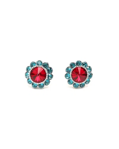Miu Miu Rhinestone Flower Clip-on Stud Earrings In Multi