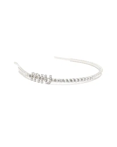 Miu Miu Rhinestone Headband In Silver