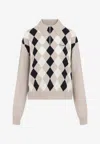 Miu Miu Collared Sweater Long Sleeves Regular Fit In Multi