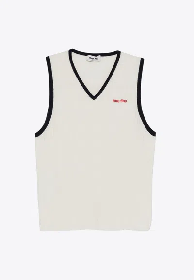 MIU MIU RIBBED CASHMERE VEST