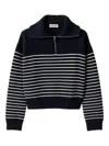 Miu Miu Cashmere Sweater With Ribbed Cuffs And Hem In Blue