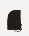 Miu Miu Ribbed Drawstring Balaclava In Black