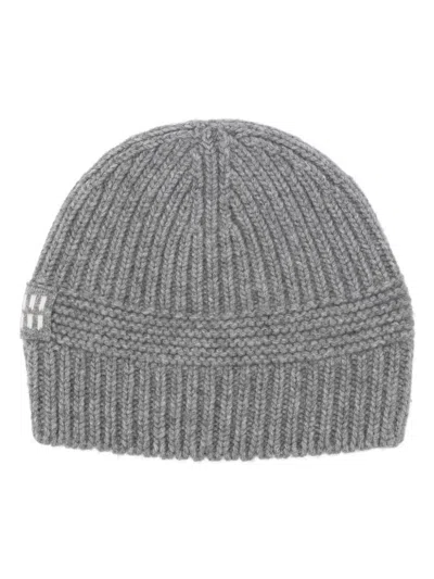 Miu Miu Ribbed Hat In Gray