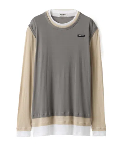 Miu Miu Ribbed Jersey Dress
