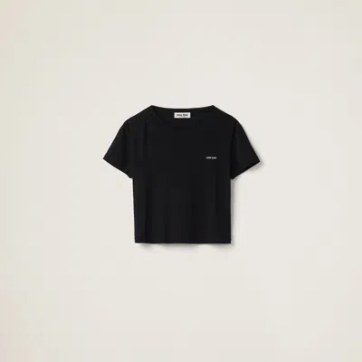 MIU MIU RIBBED JERSEY T-SHIRT