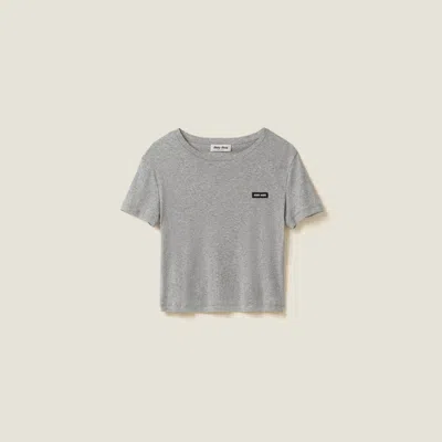 MIU MIU RIBBED JERSEY T-SHIRT