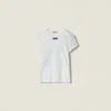 Miu Miu Ribbed Jersey T-shirt In White