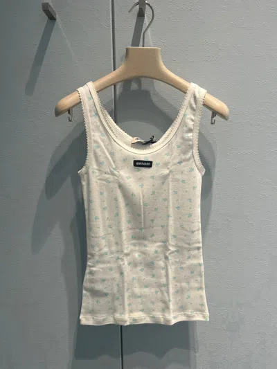 Miu Miu Ribbed Jersey Tank Top In Multi