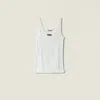 Miu Miu Ribbed Jersey Tank Top In Multi