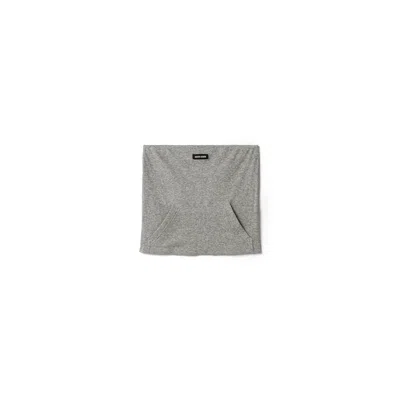 Miu Miu Ribbed Jersey Top In Gray