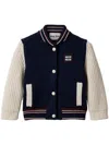 Miu Miu Women's Wool Bomber Jacket In Blau