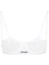 Miu Miu Ribbed Knit Demi Bra In F0009 White