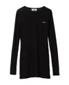 Miu Miu Long Sleeve Jersey Mini Dress In Black