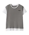 Miu Miu Ribbed Knit Jersey T-shirt In Gray