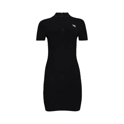 Pre-owned Miu Miu Ribbed Knit Mini Dress 'black' | Women's Size 36