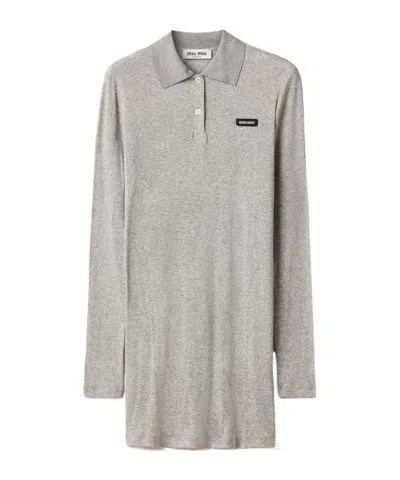 MIU MIU RIBBED JERSEY MINI-DRESS