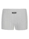Miu Miu Ribbed Knit Mini Shorts In White