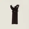 Miu Miu Ribbed Knit Wool Tank Top In Brown