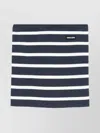 Miu Miu Ribbed Knitwear With Striped Spaghetti Straps In Blue
