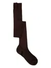 Miu Miu Cocoa-coloured Silk-blend Socks In Brown
