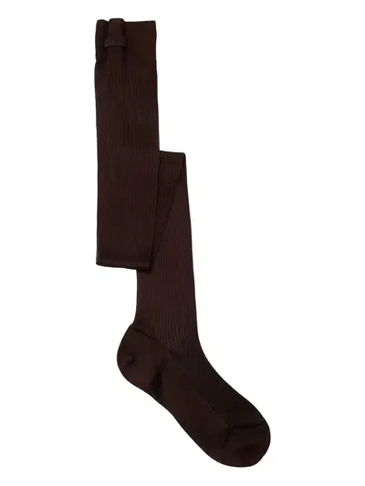 MIU MIU RIBBED LOGO SOCKS