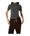Miu Miu Cashmere Sweater With Mock Neck And Short Sleeves In Black