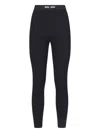Miu Miu Ribbed Knitted Leggings In Black  