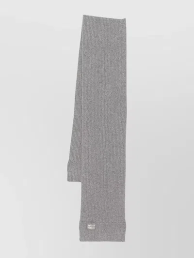 Miu Miu Ribbed Scarf In Soft Fabric