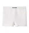 Miu Miu Ribbed Seamless Boxer Shorts In White