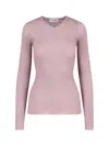 Miu Miu Ribbed Sweater In Pink