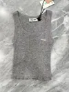 Miu Miu Ribbed Tank Top In Gray
