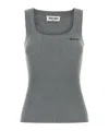 Miu Miu Ribbed Tank Top In Green