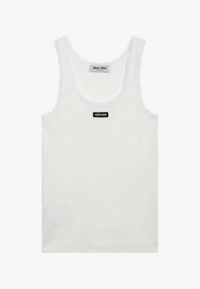 Miu Miu Ribbed Tank Top In Multi