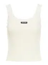 Miu Miu Ribbed Tank Top With Lace Details