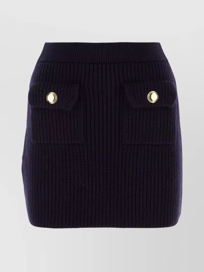 MIU MIU RIBBED TEXTURE SKIRT GOLD BUTTONS