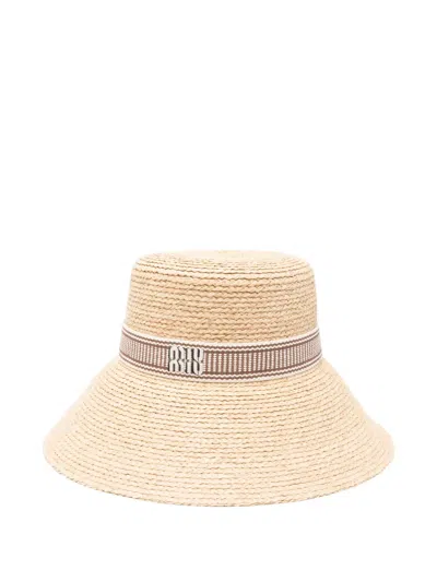 Miu Miu Ribbon Straw Hat In Pattern