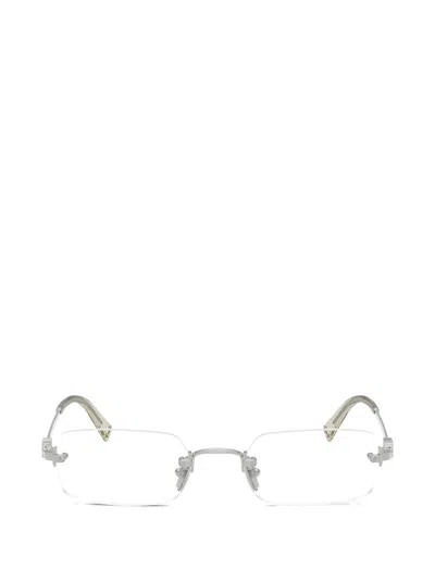 Miu Miu Rimless Geometric-frame Glasses In Silver