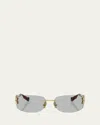 Miu Miu 0mu A51s Runway 5ak50k Oro Metal Sunglasses In Gold